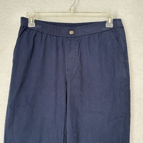 D&Co Pants Women M/L Navy Pullon Straight Leg Pocket Comfy Cottage Casual Office - Picture 7 of 11
